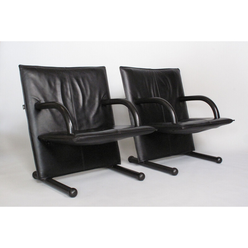 Mid-century T-Line armchairs by Bernhard Vogtherr for Arflex, 1984s