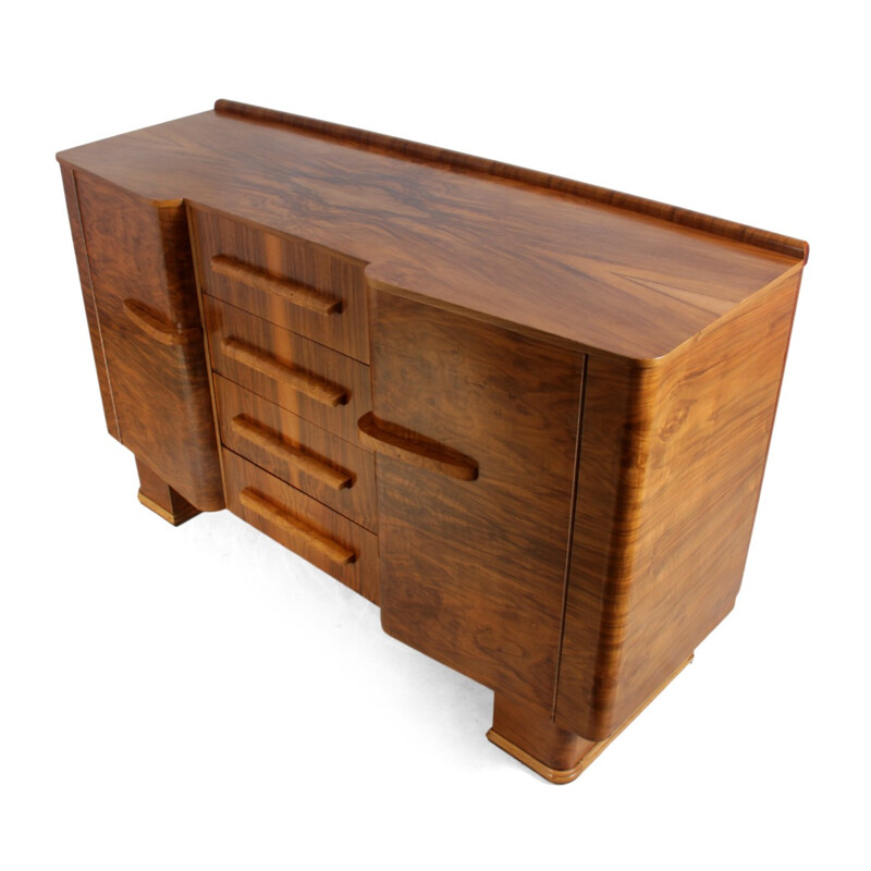 Small English walnut sideboard - 1950s