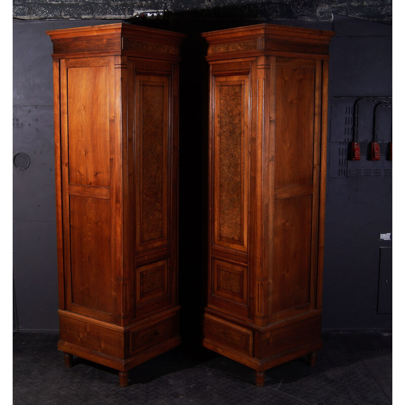 Ensemble de 2 armoires hautes modulaires avec miroir par Philipp Anton Bembe et Biedemeijer