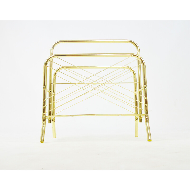 Vintage gold magazine rack, 1980