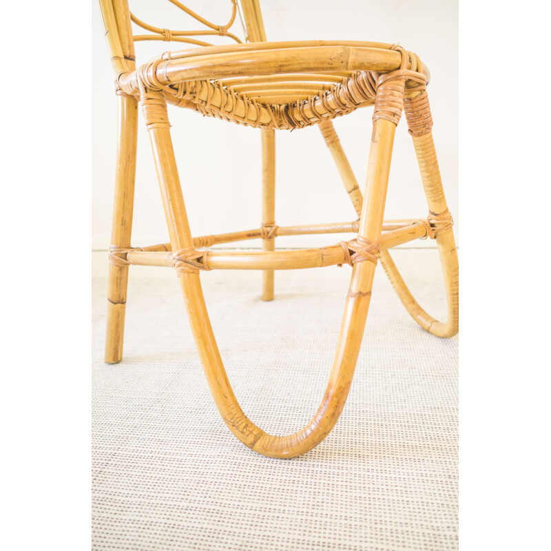 Mid-century bamboo high backrest chair, 1960s