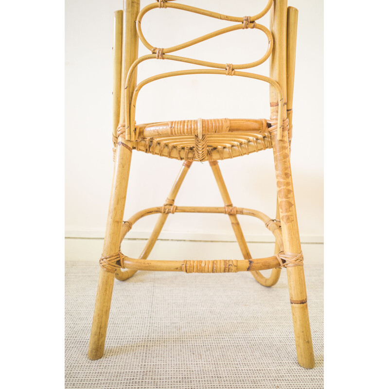 Stuhl mit hoher Rückenlehne aus Bambus Vintage, 1960