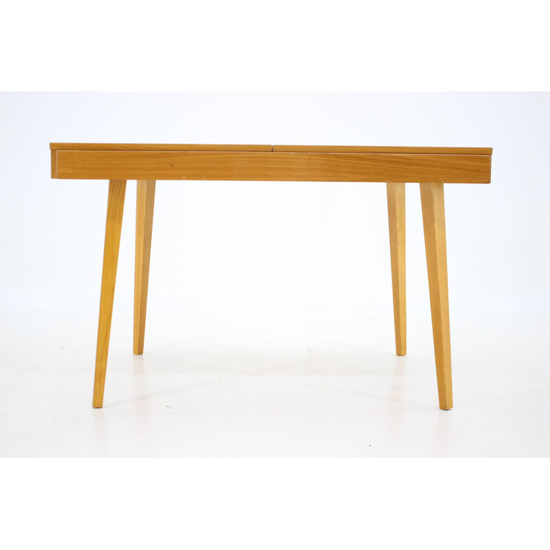 Vintage birch table, Czechoslovakia 1970s