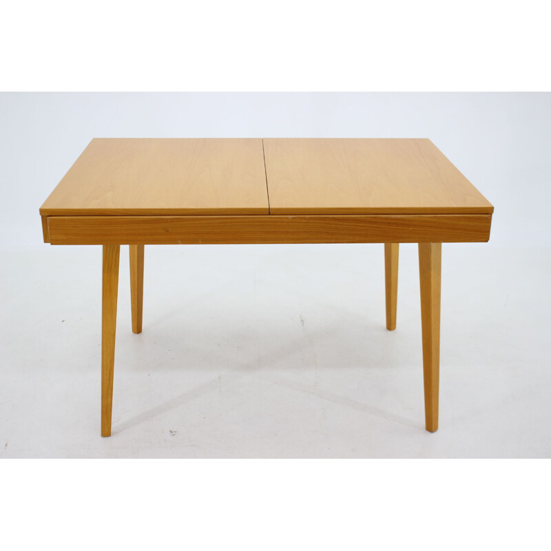 Vintage birch table, Czechoslovakia 1970s