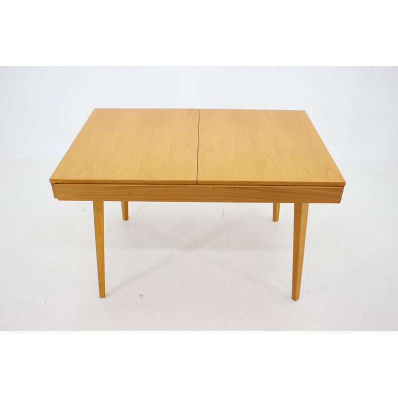 Vintage birch table, Czechoslovakia 1970s