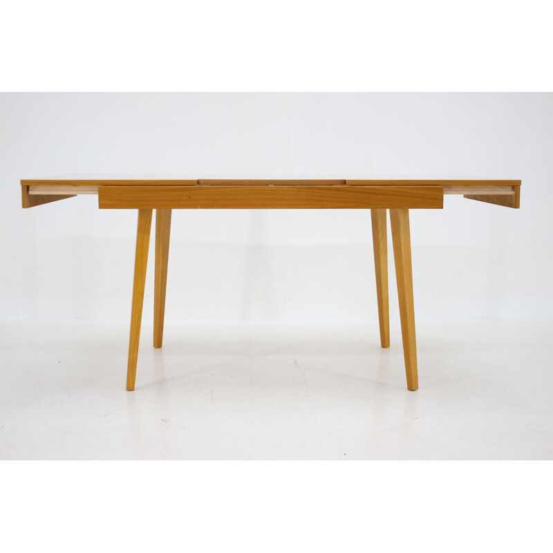 Vintage birch table, Czechoslovakia 1970s