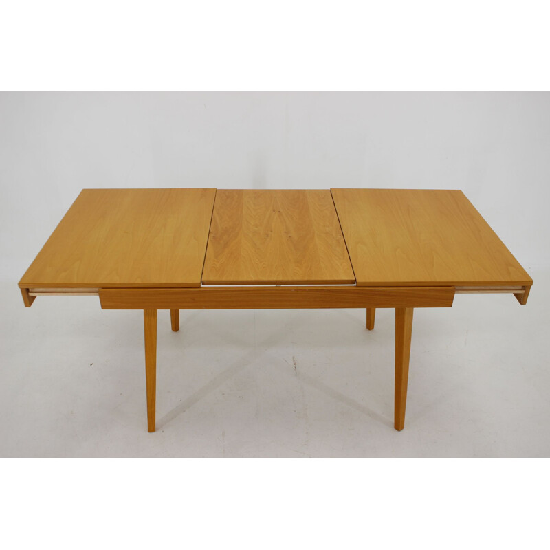 Vintage birch table, Czechoslovakia 1970s