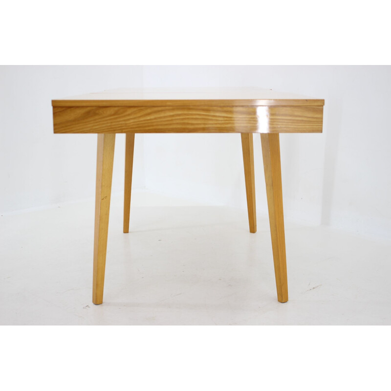 Vintage birch table, Czechoslovakia 1970s