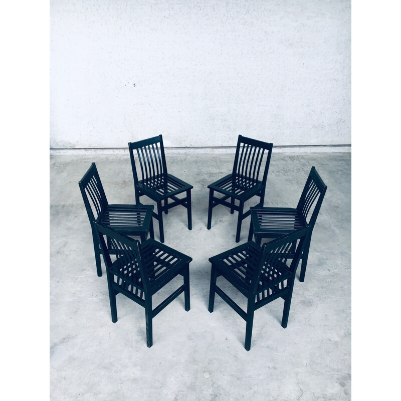 Set of vintage chairs "Milano" by Aldo Rossi for Molteni, Italy 1987s