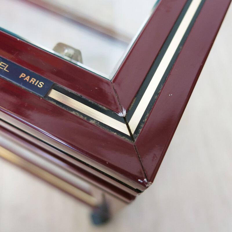 French side table on wheels in glass, Pierre VANDEL - 1970s