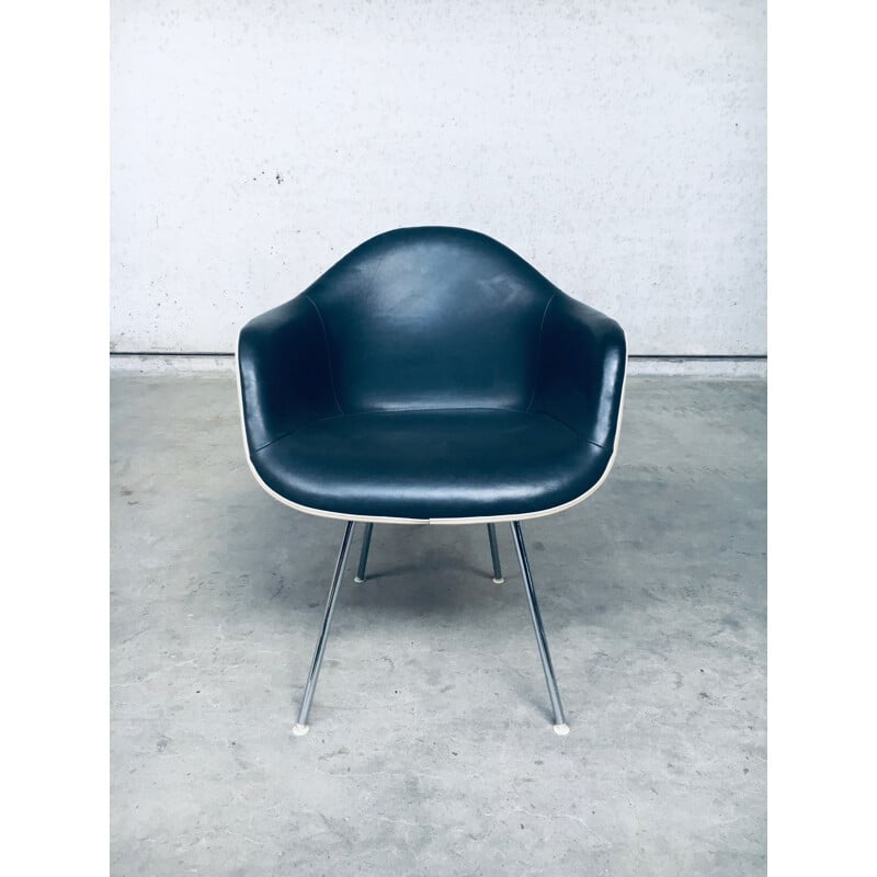 Vintage lederen fauteuil van Charles en Ray Eames voor Herman Miller, USA 1960