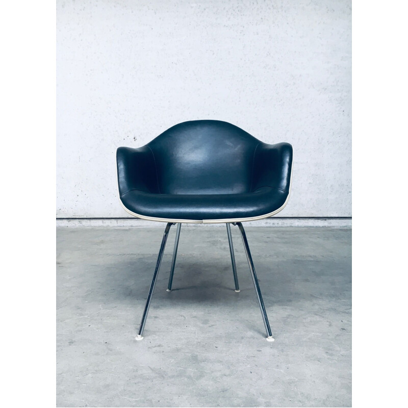 Vintage lederen fauteuil van Charles en Ray Eames voor Herman Miller, USA 1960