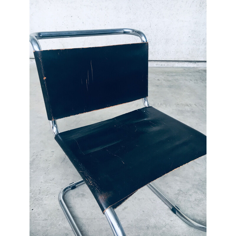 Pair of vintage MR10 cantilever chairs in black, Italy 1960s