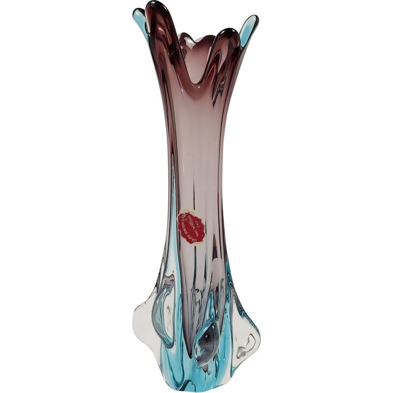 Mid-century Murano glass vase by Fratelli Toso, Italy 1950s