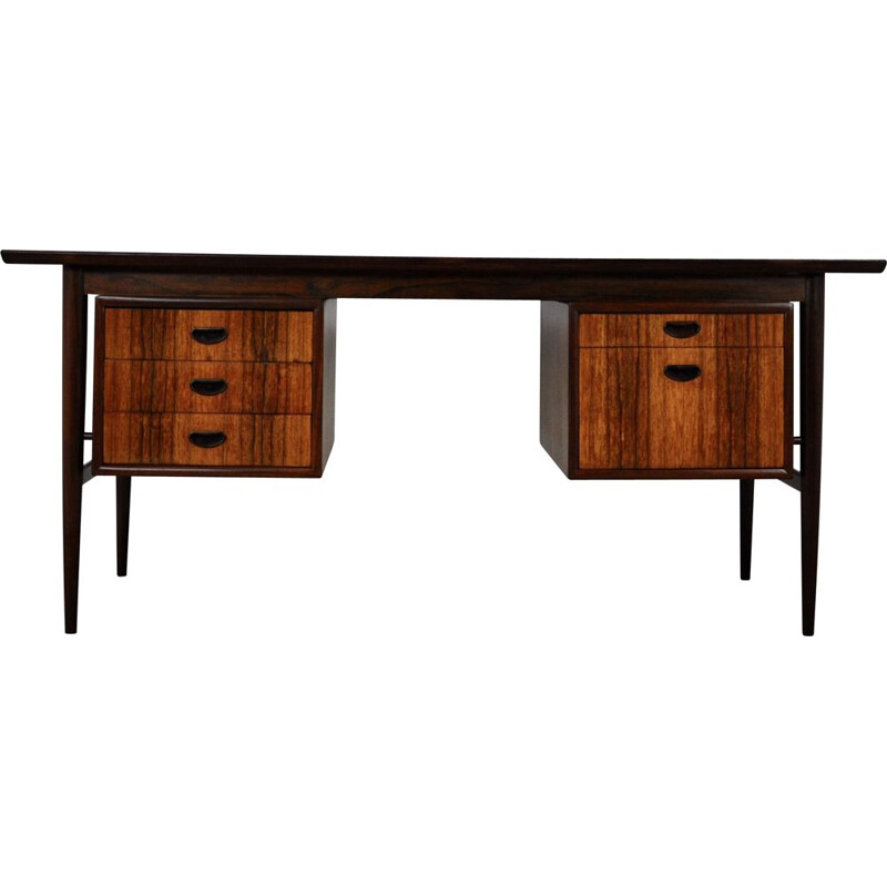 Vintage wooden desk by Oswald Vermaercke for V form, 1960s