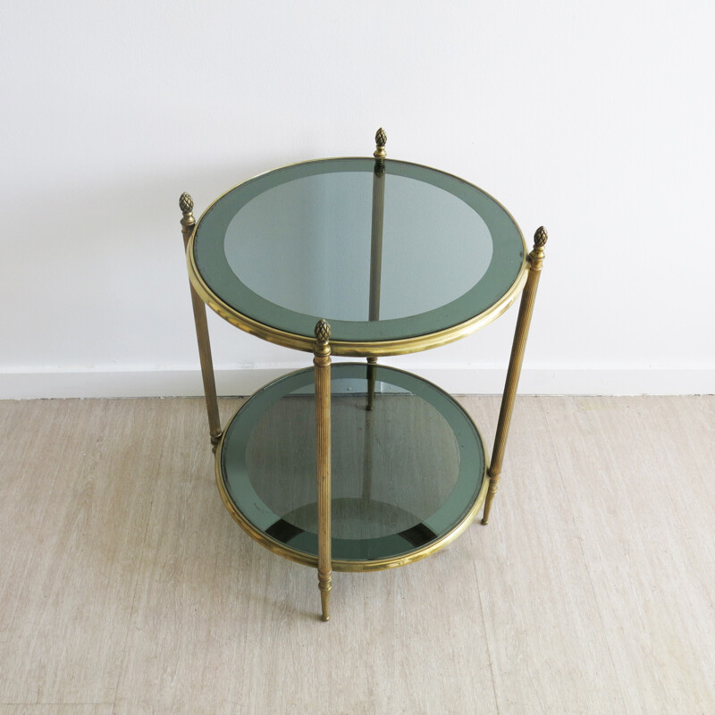 French side table in brass and glass - 1960s