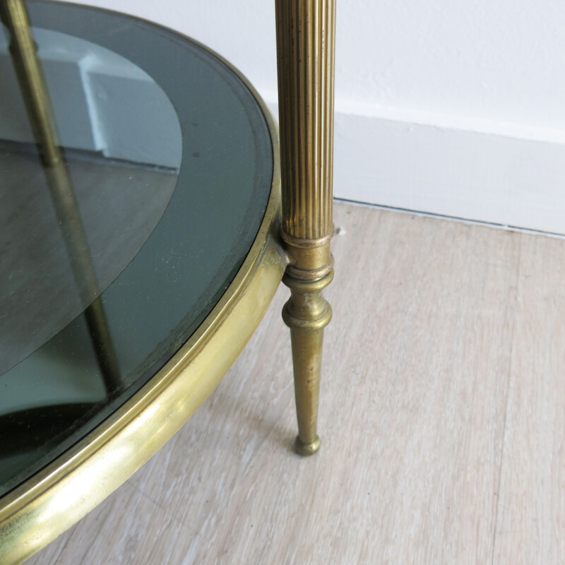 French side table in brass and glass - 1960s
