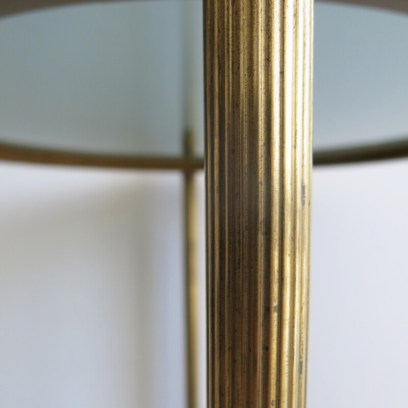 French side table in brass and glass - 1960s