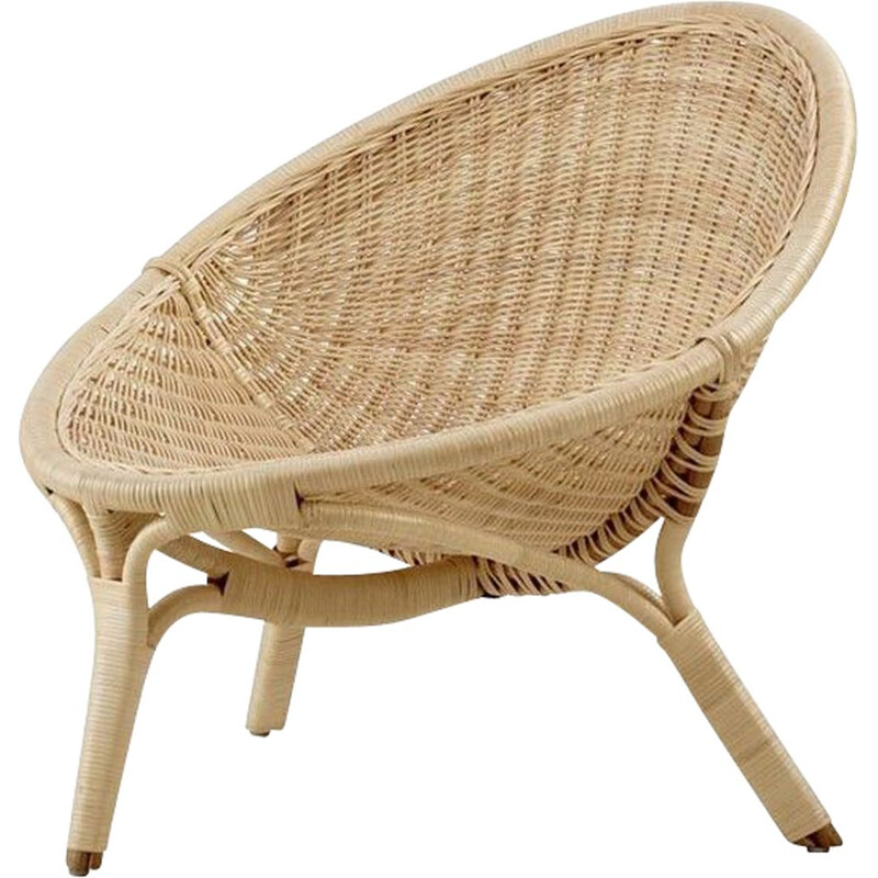 Vintage Rana Sessel aus Rattan von Nanna Ditzel, 1950