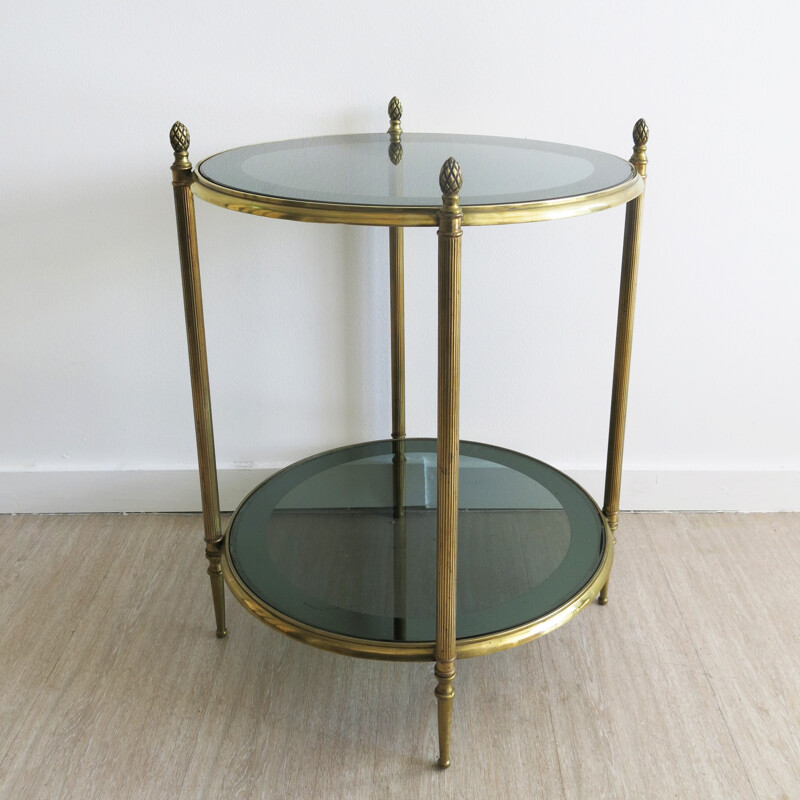 French side table in brass and glass - 1960s