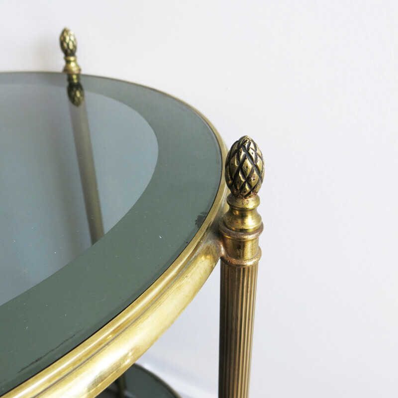 French side table in brass and glass - 1960s