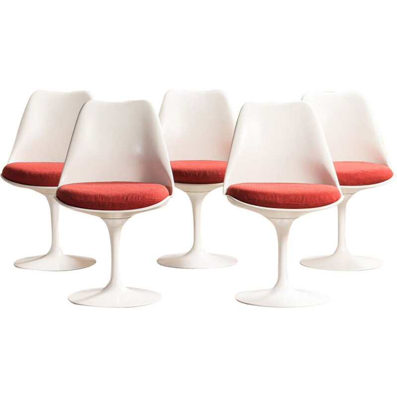 Set of 5 Tulip chairs model 151 by Eero Saarinen for Knoll International, 1950s