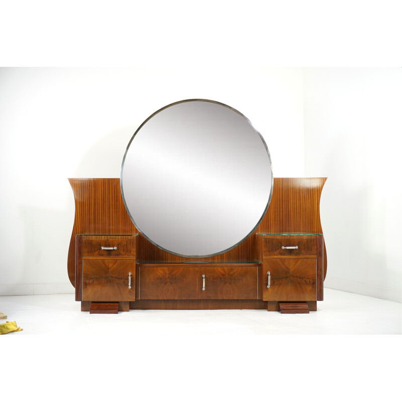 Vintage art deco wooden dressing table, 1930