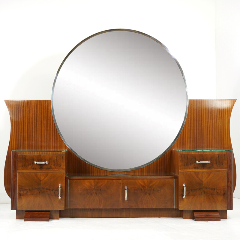 Vintage art deco wooden dressing table, 1930