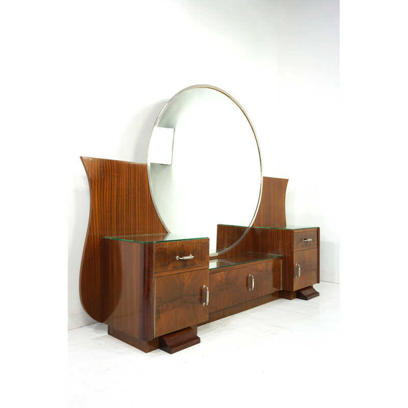 Vintage art deco wooden dressing table, 1930