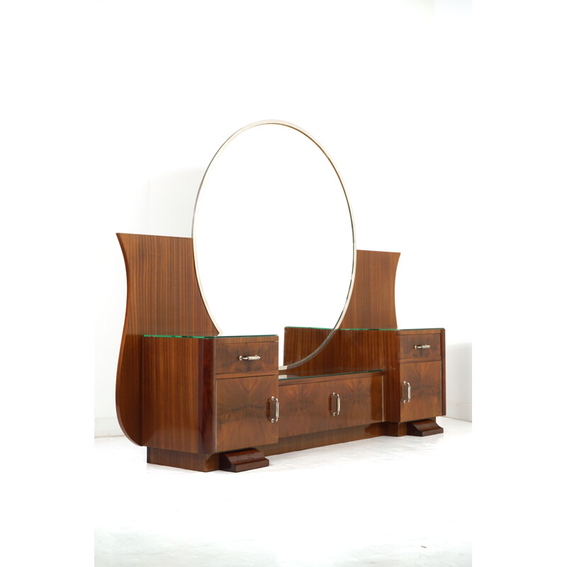 Mesa de toucador em madeira Vintage art deco, 1930