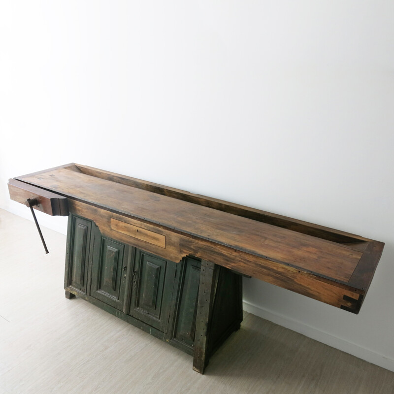 Portuguese workbench in wood and metal - 1930s