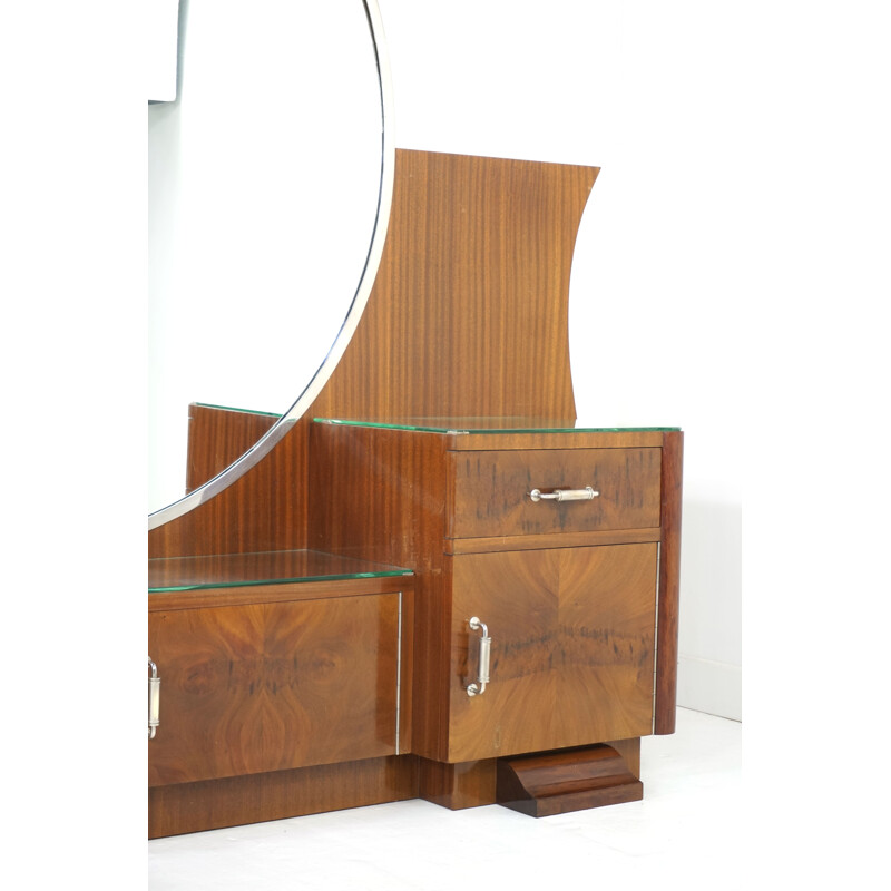 Vintage art deco wooden dressing table, 1930