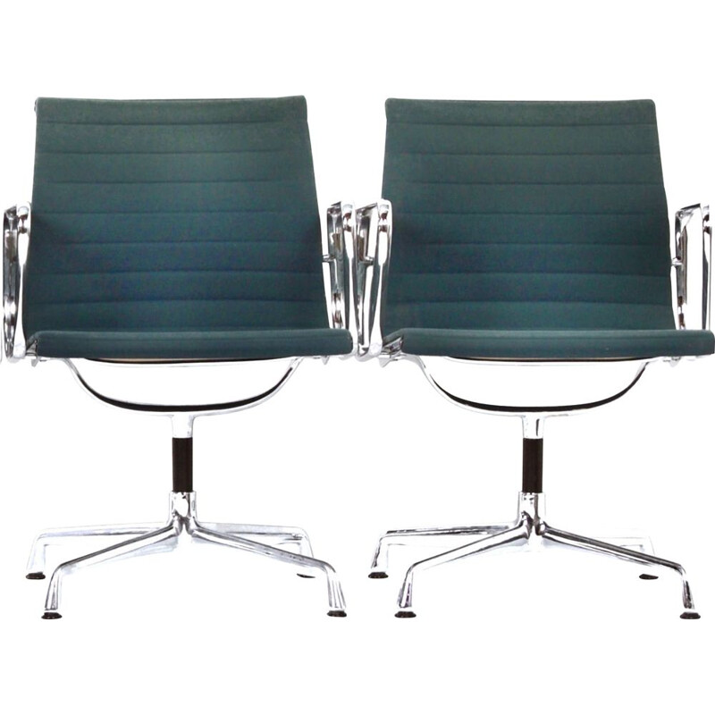 Pair of vintage EA 107 armchairs by Charles & Ray Eames for Vitra, 1980s