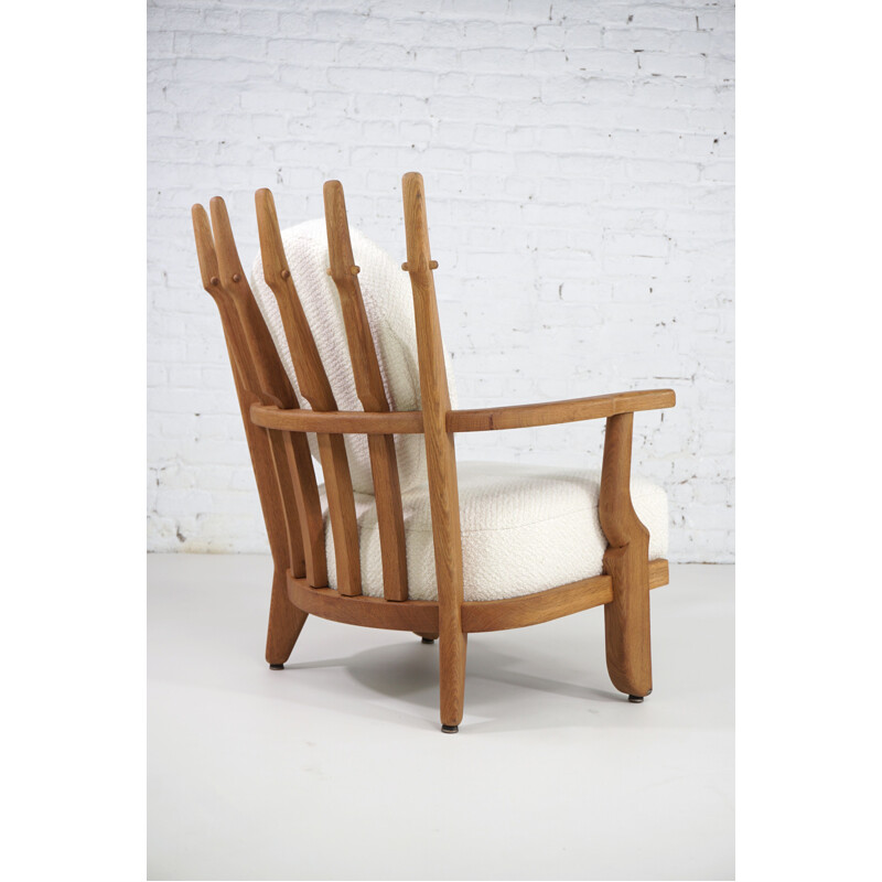 Vintage oak armchair by Guillerme and Chambron, 1960s