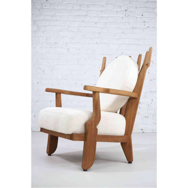 Vintage oak armchair by Guillerme and Chambron, 1960s