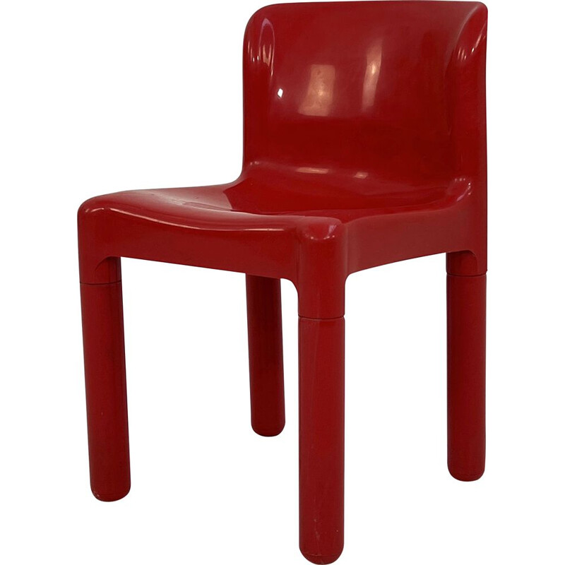 Chaise vintage rouge modèle 4875 de Carlo Bartoli pour Kartell, 1970