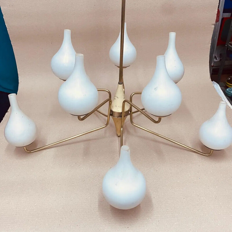 Mid-century modern italian chandelier, 1950s