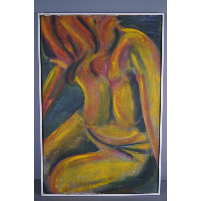 Pannello artistico vintage "Una candela è sufficiente" di Hennie van Overbeek, 1995