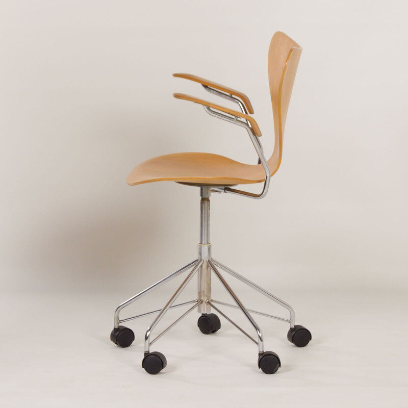 Sedia da scrivania Butterfly 3217 di Arne Jacobsen per Fritz Hansen, 1980