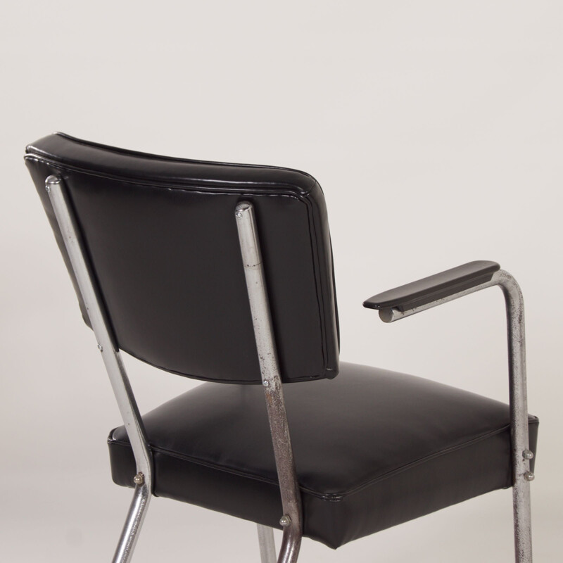 Cadeira tubular Vintage Bauhaus com apoios de braços, 1930