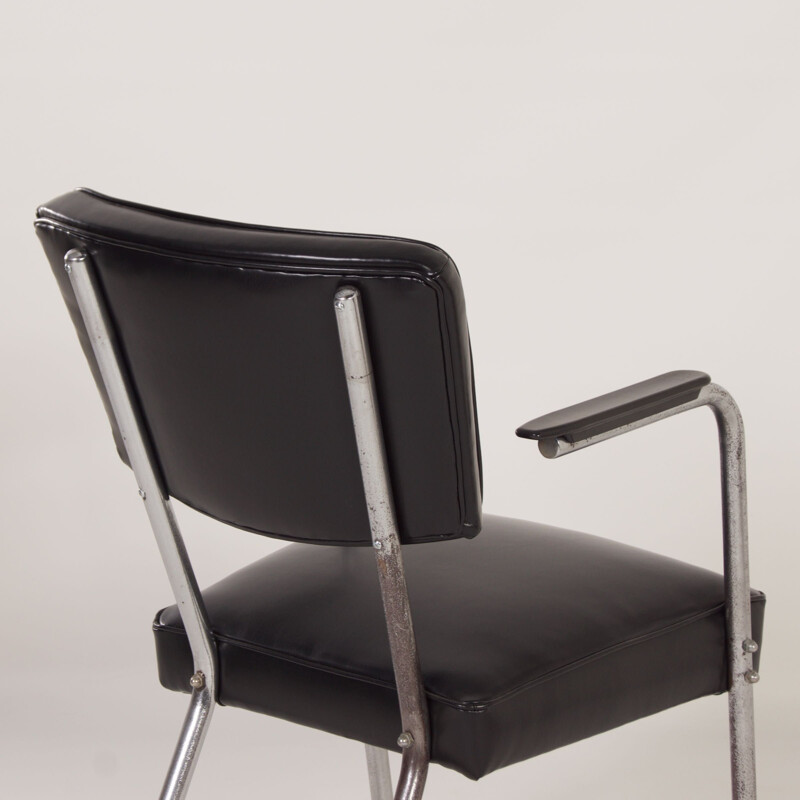 Chaise tubulaire Bauhaus vintage avec accoudoirs, 1930