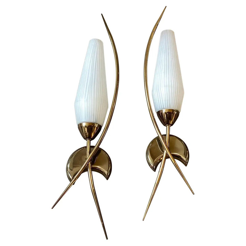 Set of 2 mid-century modern Italian wall lamp, 1950s