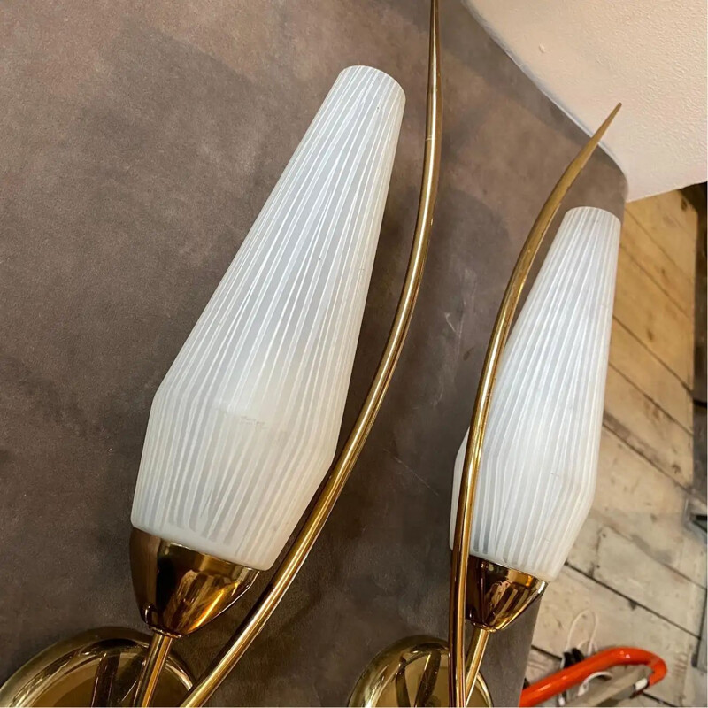 2 moderne vintage Italiaanse wandlampen, 1950