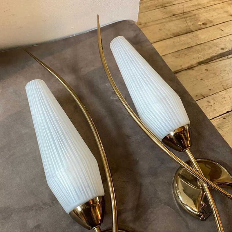 Set of 2 mid-century modern Italian wall lamp, 1950s