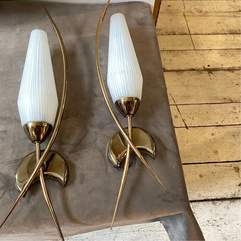 Set of 2 mid-century modern Italian wall lamp, 1950s