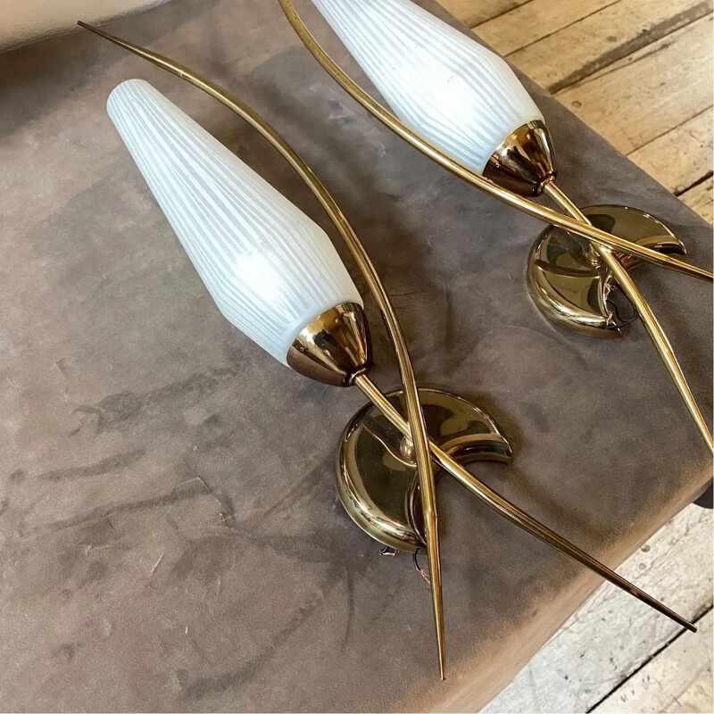 Set of 2 mid-century modern Italian wall lamp, 1950s