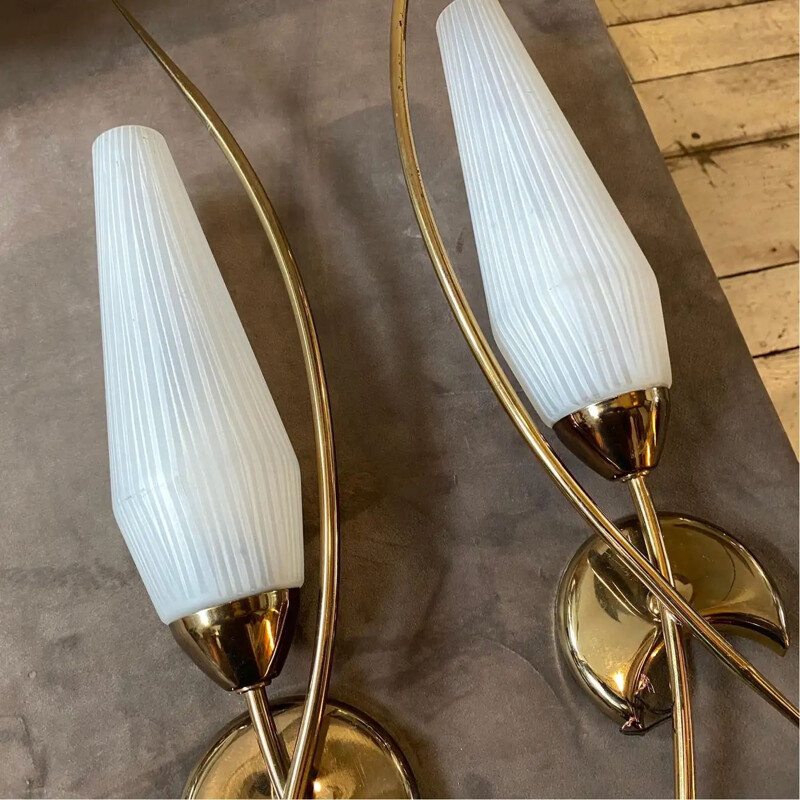 Set of 2 mid-century modern Italian wall lamp, 1950s