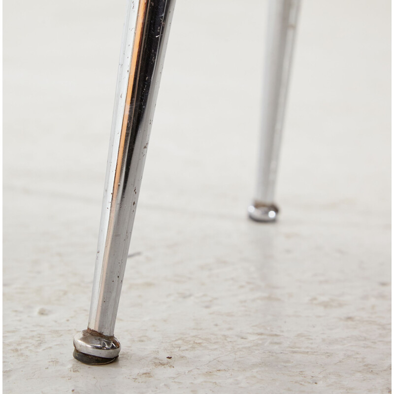 Vintage leather and metal bar stool