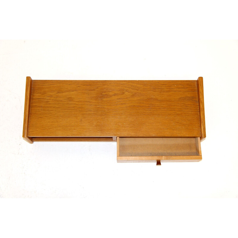 Vintage oakwood wall console, Sweden 1960