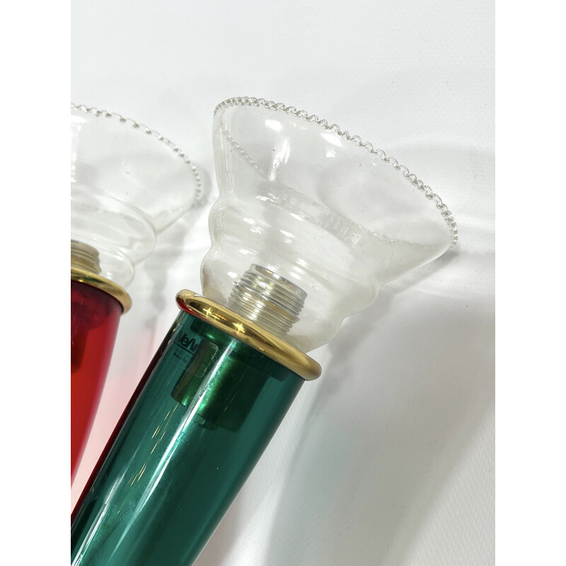 Pair of vintage glass and lacquer sconces by Giuseppe Righetto for VeArt, Italy 1970